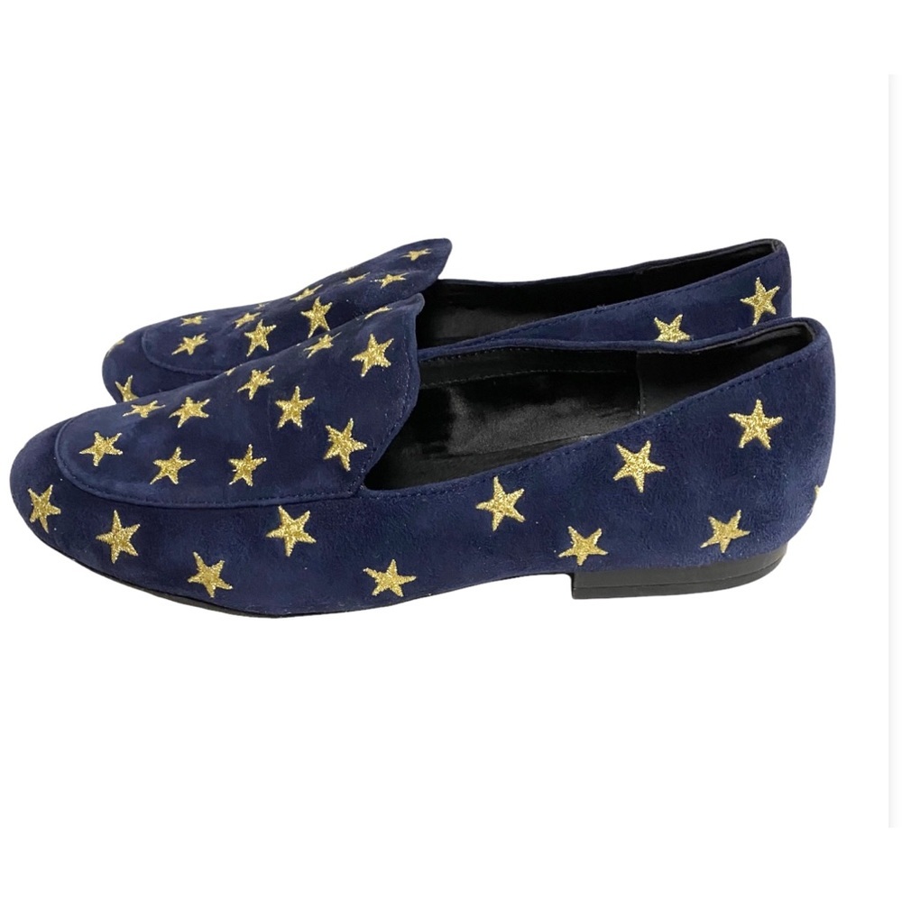 kenneth cole New York westley navy blue and gold star loafers size 7.5 - Picture 3 of 6